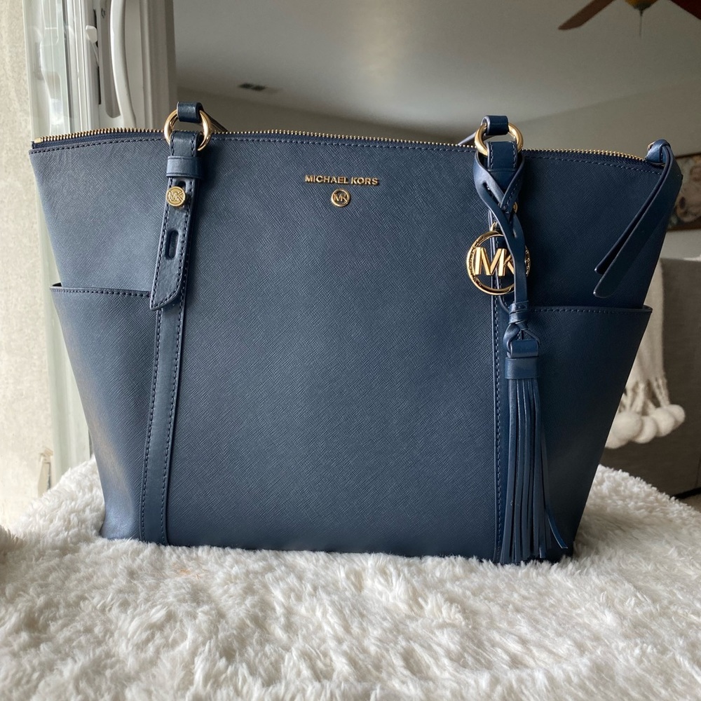 Michael Kors - Large - Blue Saffiano Leather Tote